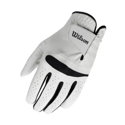 Image of Wilson Men&#039;s Golf Glove, Size: ML, Left hand, MLH, White, Feel Plus, WGJA00064ML