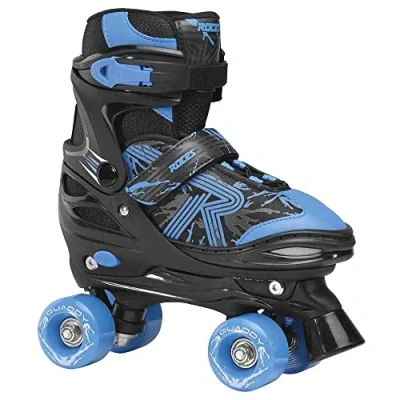 Image of Roces Boys Quaddy 3.0 Boy Adjustable roller skates, boys, children&#039;s 550094, black astro blue, 30/33