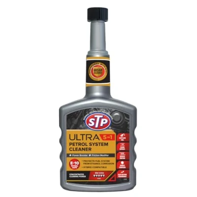 Image of STP Ultra 5 in 1 Petrol System Cleaner 400ml, Restores Power and Protects your Engine, Enhances Fuel Economy, Mechanical Car Cleaning Products, Concentrated Formula, Made the UK