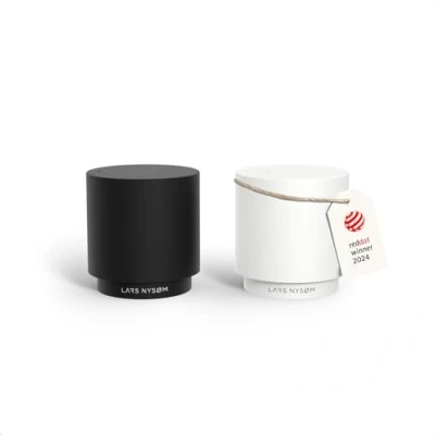 Image of LARS NYSØM Mini Salt and Pepper Shakers Set Stainless Steel with Modern Minimalist Design, Easy Refill, Small Size (Black/White)