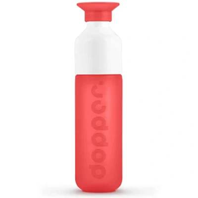 Image of Dopper Original drinking bottle Coral Splash 450ml BPA free bottle, leak proof, reusable, slim, lightweight water for sports, fitness, school, outdoor &amp; office
