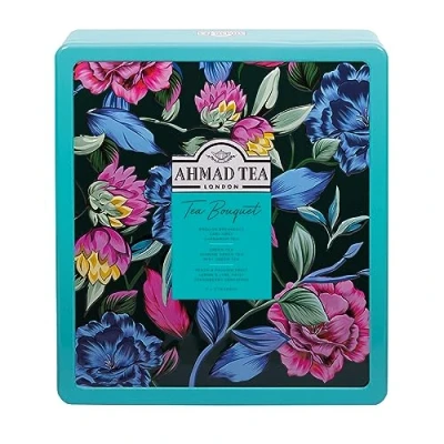 Image of Ahmad tea Bouquet Collection Caddy Black Tea, Green Fruit Perfect gift 72 Teabag Sachets 9 Flavours