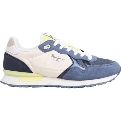 Image of Pepe Jeans BRIT CAMP Trainers, Women&#039;s, Size: 4, Dark denim blue Leather/synthetics