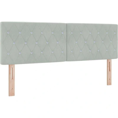 Image of vidaXL Headboard Crystal Button Tufted Light Grey 160 cm Velvet