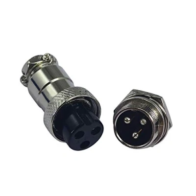 Image of RIVERWELD 3pins Socket Connector Aviation Plug 16 3P Male and Female Metal Self Locking 2pcs