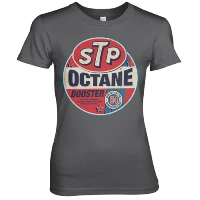 Image of STP Officially Licensed Octane Booster Women T Shirt (Dark Grey), Medium