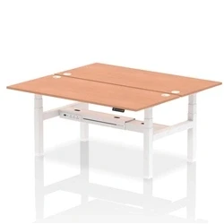 Image of Air B2B 1800x800mm Height Adjustable 2P Bench Desk CP Beech/White