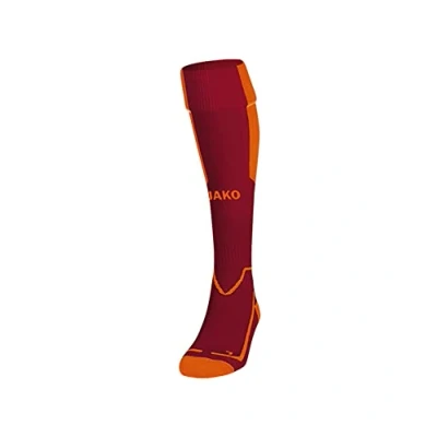 Image of JAKO Lazio Socks Unisex Burgundy/Neon Orange, 3 (35 38)