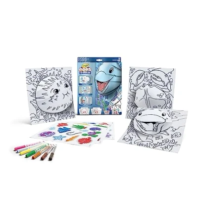 Image of CRAYOLA POPS 04 2805 3D Activity Set for Colouring and Drawing Creation, Creative Activities Gifts Children, Sea World Theme from 6 Years