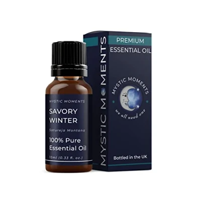 Image of Mystic Moments Savory Winter Essential Oil 10ml Pure &amp; Natural for Diffusers, Aromatherapy Massage Blends Vegan GMO Free