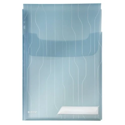 Image of Leitz Combifile Folder A4, High Capacity, Expanding, Clear Blue Matt Finish, Top Open with Flap, 200 Micron Polypropylene, Pack of 3, 47270035