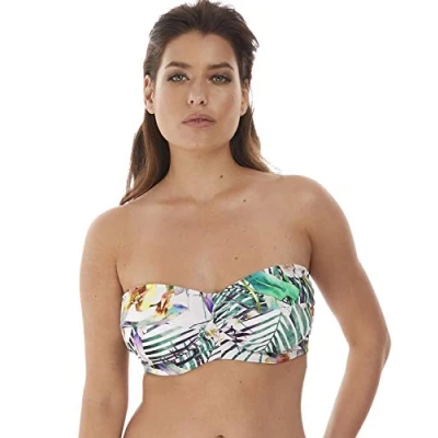 Image of Fantasie Women&#039;s Playa Blanca Bandeau Bikini Top, Multi, 34FF