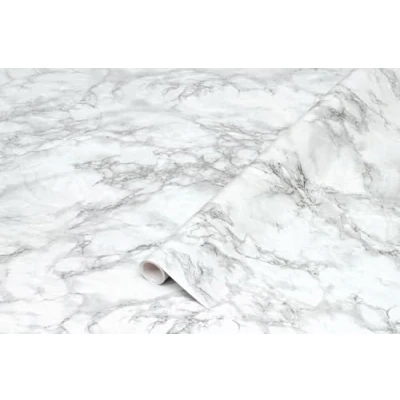 Image of d c fix vinyl wrap Cortes silver marble effect 45 cm x 2 m sticky back plastic roll for furniture, kitchen &amp; cupboards contact paper sticker self adhesive film