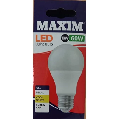 Image of 1 x Maxim LED GLS Edison Screw Cap (ES) Bulbs, E27, 10 W, Cool White