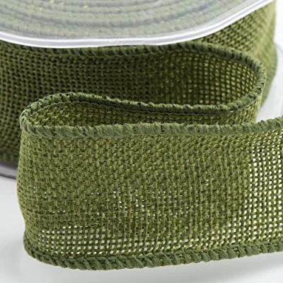Image of Country Hessian Wired Edge 38mm x 10M Moss Green