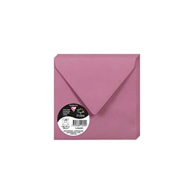 Image of Clairefontaine Ref 55658C Pollen Envelopes (Pack of 20) 140 x 140mm Sized, 120gsm Paper, Gummed Seal, Inkjet &amp; Laser Printer Compatible, Acid Free Hydrangea Pink