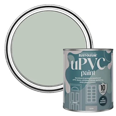 Image of Rust Oleum Green uPVC Door and Window Paint In Satin Finish Chalk 750ml