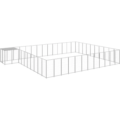 Image of vidaXL Dog Kennel Silver 37.51 m² Steel