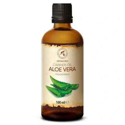 Image of Aloe Vera pure Oil 100ml Barbadensis Brasil Skin Face &amp; Baby Glass Bottle Oils