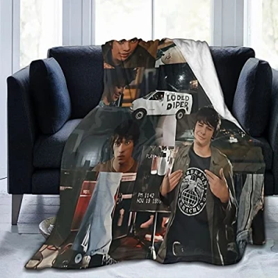 Image of Suehome Rodrick Heffley Collage Soft and Comfortable Warm Fleece Blanket for Sofa,Office Bed car Camp Couch Cozy Plush Throw Blankets Beach (50&quot;x40&quot;)