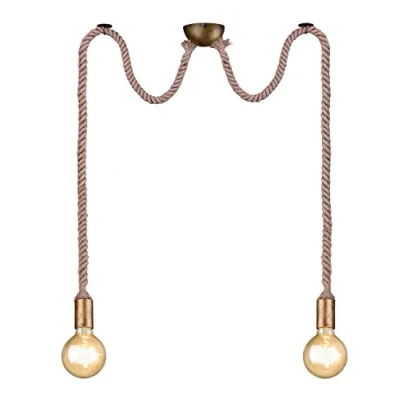 Image of Trio Lighting Rope pendant lamp with a decorative rope, 2 bulb