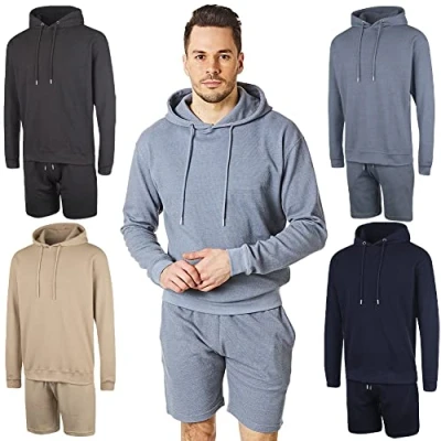 Image of RIPT Performance RCSET762 Men&#039;s Hooded Top and Short Loungewear Set, Blue, L