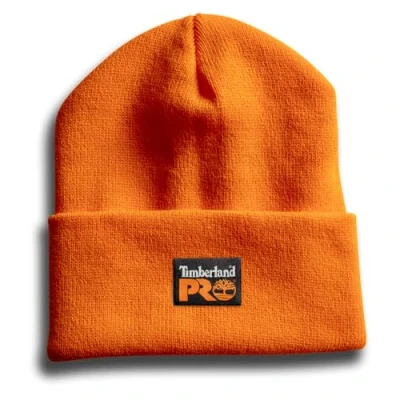 Image of Timberland Men&#039;s Watch Cap Beanie Hat, Pro Orange, One Size