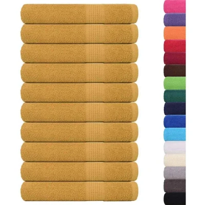 Image of vidaXL Sauna Towels 10 pcs Gold 80x200 cm 360 gsm 100% Cotton