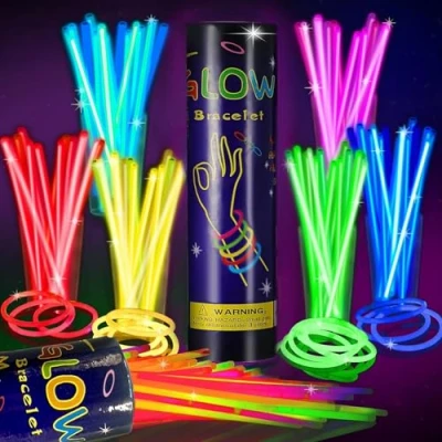 Image of EXPECTRO 400pcs Glowsticks Bulk Party Favours 8&quot; Glow In The Dark Supplies, Light Sticks for Neon Necklaces And Bracelets Adults Kids (400Pcs with 400 Connectors)