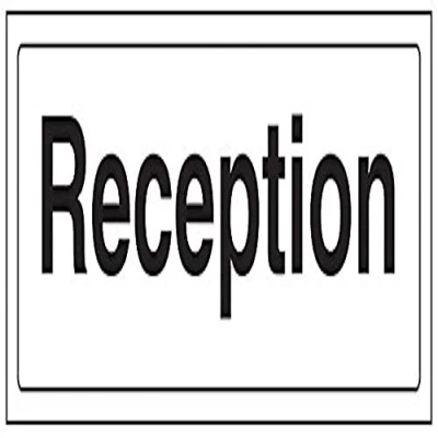 Image of V Safety Reception Door Sign 300mm x 100mm Self Adhesive Vinyl