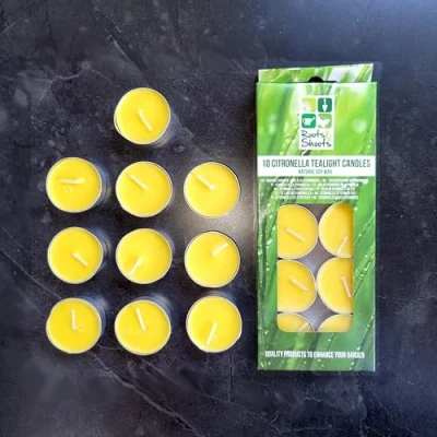 Image of 20 Citronella Tea Lights Keep Bugs and Insects Away Naturally by Burning These Lemon Scented Candles in Your Garden Set of