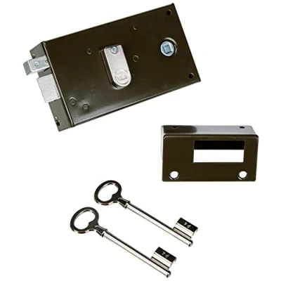 Image of Yale YAH36G Horizontal Wall Lock with 2 Keys Left Version for Interior Door, Khaki, Gauche