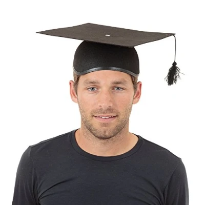 Image of Bristol Novelty BH043A Boart Mortar Board Felt Hat, Unisex Adult, Black, One Size