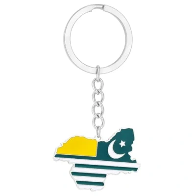 Image of JSGHGDF Versatile Kashmir Map Keychain Culture Keyrings Key Holder Perfect For Travelers And