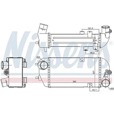 Image of 282712G100 Intercooler NISSENS 96190
