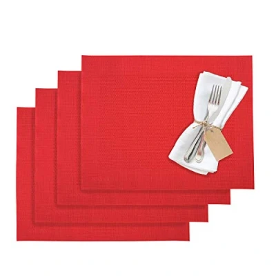 Image of Westmark Placemats, 4 pieces, 42 x 32 cm, Synthetic, Red, Saleen Edition: Home
