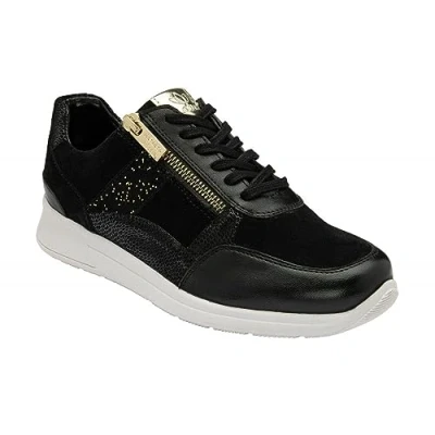 Image of Lotus Sonny Black/Print Suede &amp; Leather Trainers (5)