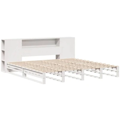 Image of vidaXL Bookcase Bed without Mattress White 200x200 cm Solid Wood