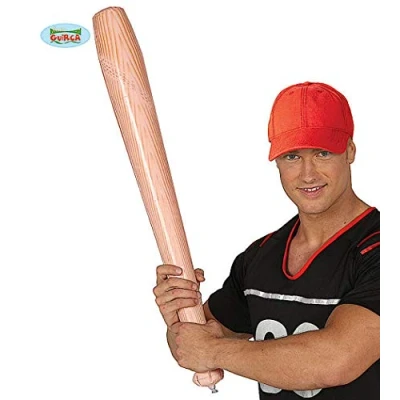 Image of Guirca Inflatable Baseball Bat, 80 cm Long, Brown Bat Perfect Accessory for Player Costumes