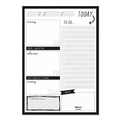Image of Pukka Pad, Carpe Diem Daily Desk Planner Pad with 60 Tear Off Sheets of 100GSM Paper Includes To Do List and Notes 21 x 14.8cm Black Spots