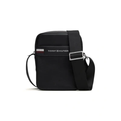 Image of Tommy Hilfiger CORP Texture Reporter Unisex Across body bag, Men&#039;s, Size: One Size, Black