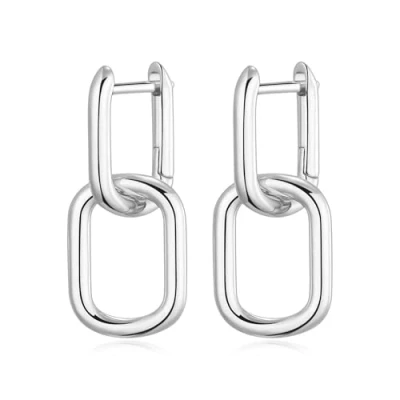 Image of Philip Jones Silver Plated Paperclip Earrings
