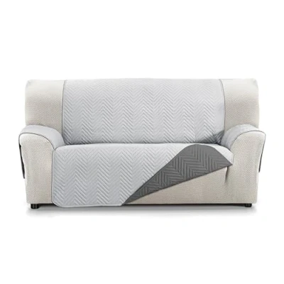 Image of Martina Home Milano 4 Seater Reversible Quilted Sofa Cover, Grey/Anthracite