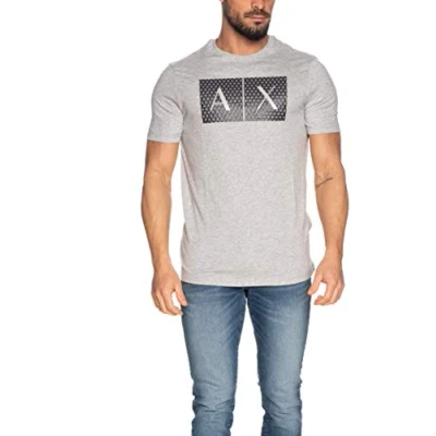 Image of Armani Exchange Men&#039;s 8nztck T Shirt, Grey, S UK