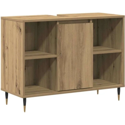 Image of vidaXL Vanity Unit Artisan Oak MDF Standard Rectangular