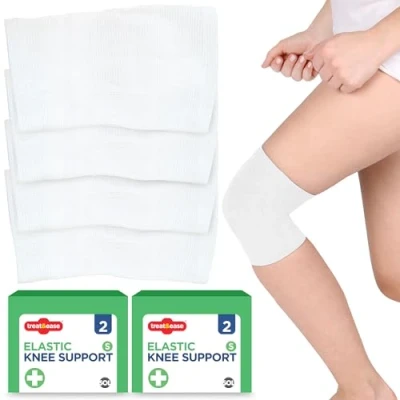 Image of 3pk Knee Support Small Size Compression Sleeve for Running, Squats, Sports, Arthritis, Joint Pain, Ligament Injury Women Running Men Sleeves