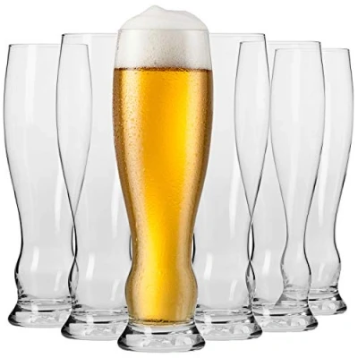 Image of Krosno Wheat Pint Craft Beer Glasses Set of 6 500 ML Splendour Collection Guinness Glass Cocktail Drinking Perfect for Home, Bar and Kitchen Dishwasher Safe Cups