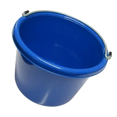Image of Plastic Water Bucket with Handle (Blue Pink 5L 8L Small Paint Pail) (Blue, 8 Litres)