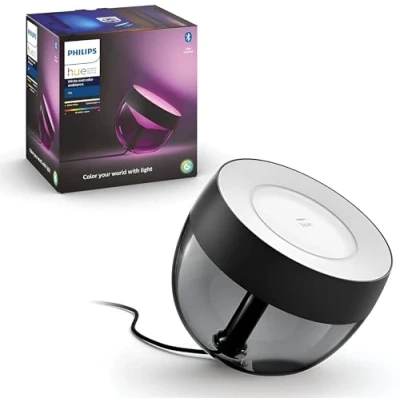 Image of Philips Hue Iris White and Colour Ambiance [Black] Smart LED Table Lamp, with Bluetooth Works Alexa Google Assistant