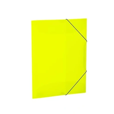 Image of HERMA 19696 Portfolio Folders A3 Translucent Neon Yellow, Pack of 3, Children&#039;s Plastic Corner Folder with Inner Flaps and Elastic Band, Sturdy Set for Boys Girls